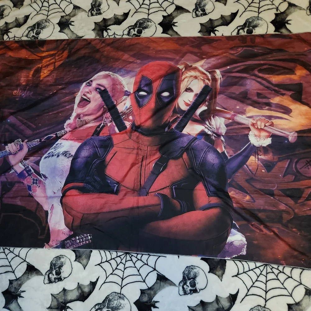 Deadpool x Harley Quinn Crossover Tapestry